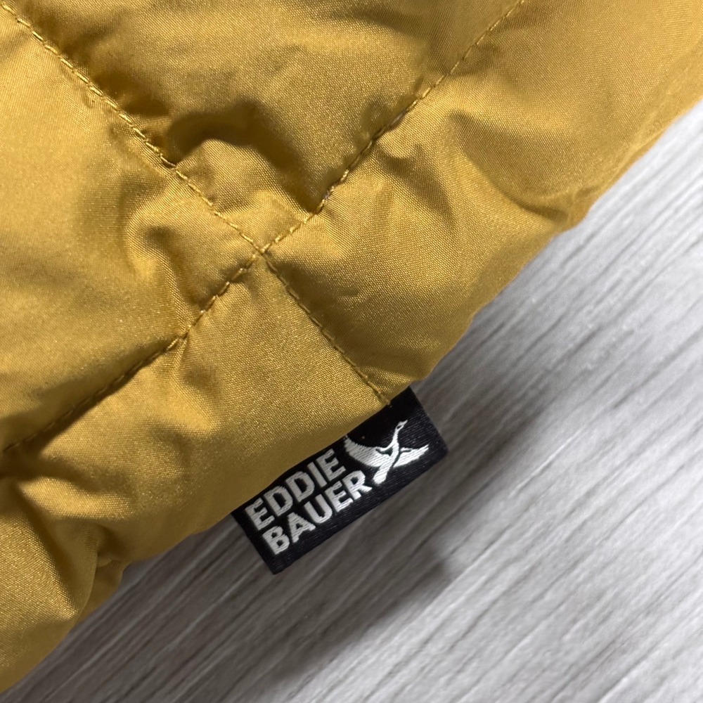 Eddie Bauer Mens Shaw Down Bomber Jacket Mens 2XL Dark Sand 650 Fill Quilted NWT - Picture 3 of 11
